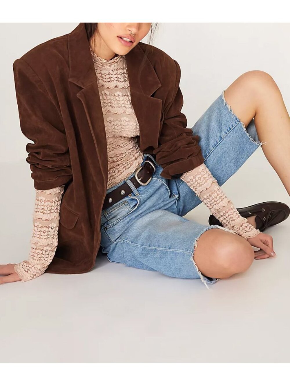 Free People Oversized Brown Blazer - Picture 3 of 13